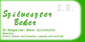 szilveszter beker business card